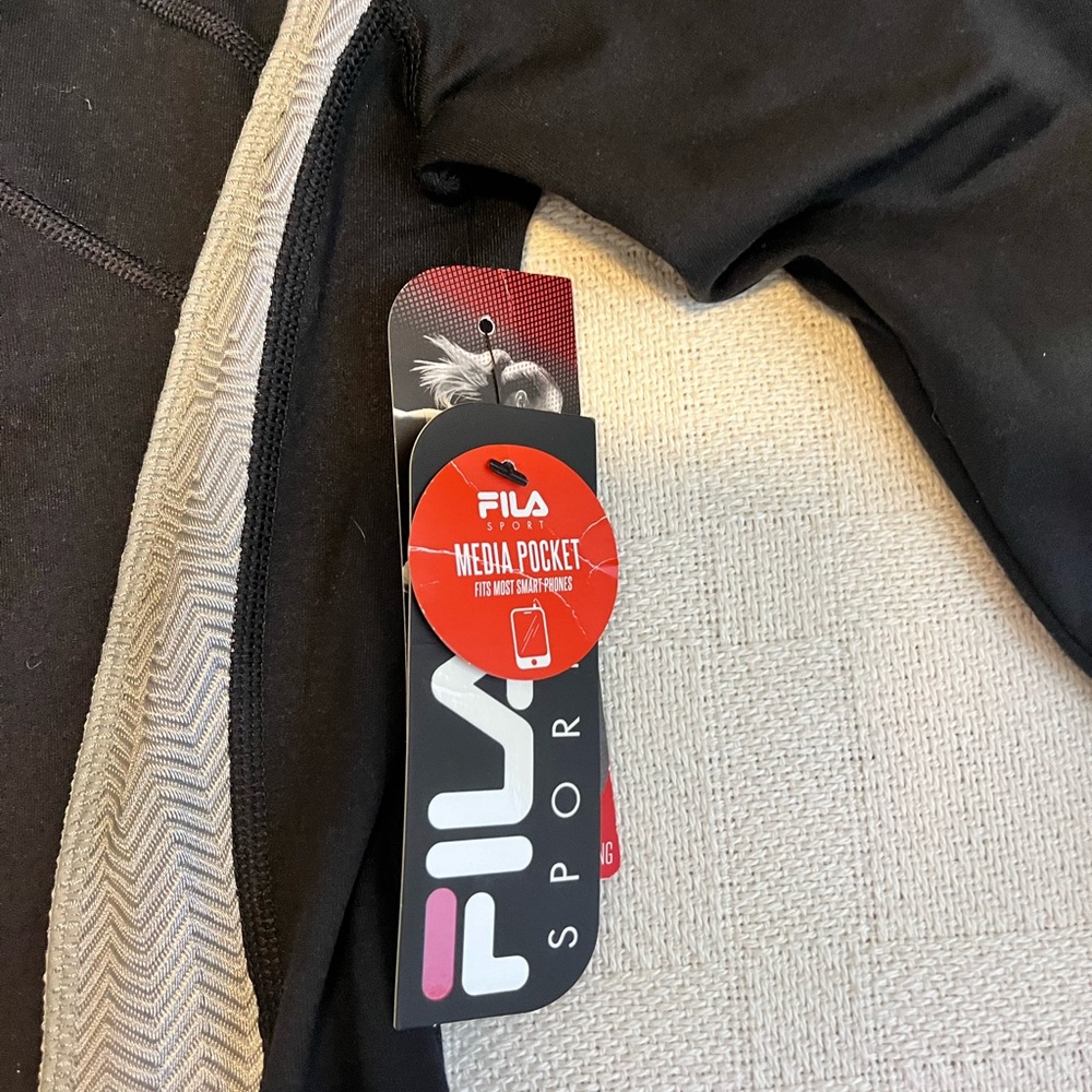 Casual FILA Women’s Black Long Sleeve 1/4 zip Jacket Top with Gray Accents NWT - Picture 9 of 9